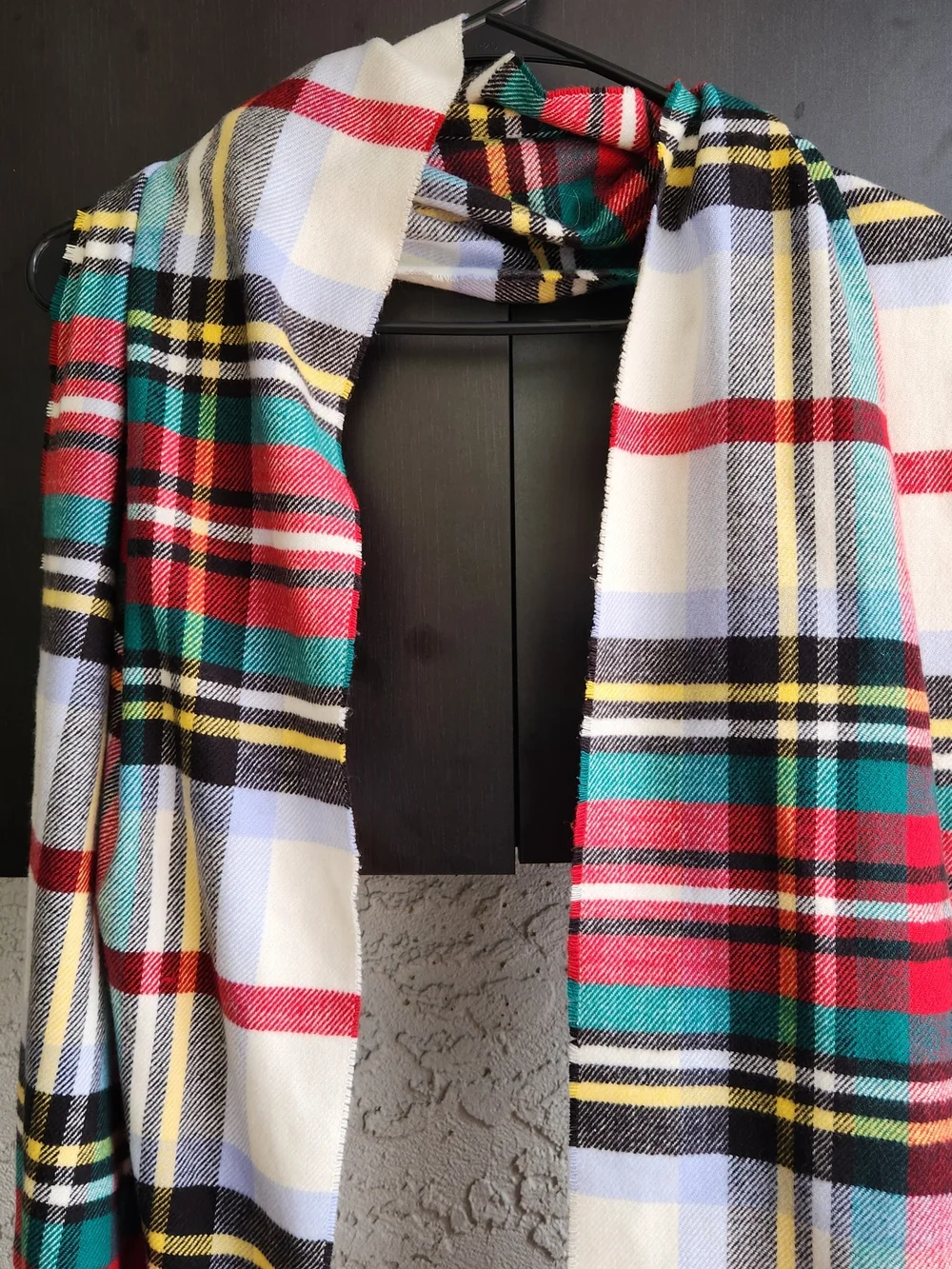 Classic Multicolor Plaid Fringe Blanket Scarf – Cozy Fall Winter Cottagecore